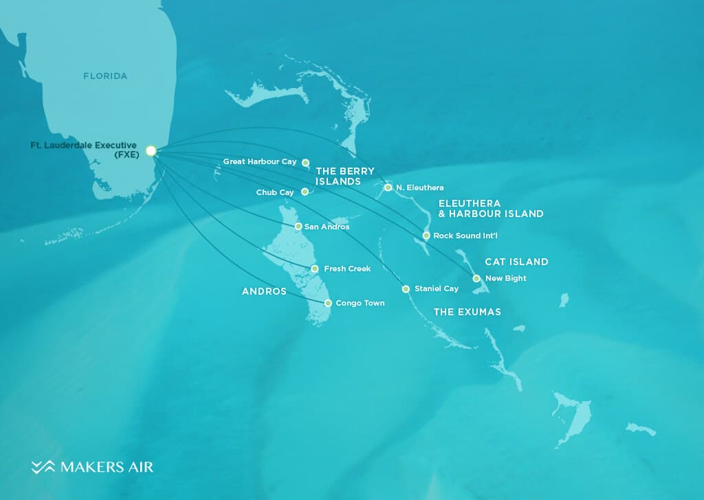 Fly to the Bahamas - Map of Flight Destinations