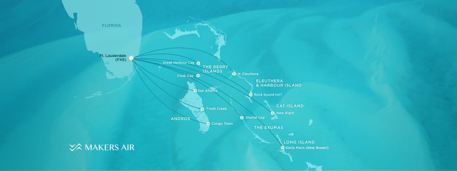 Fly to the Bahamas - Map of Flight Destinations