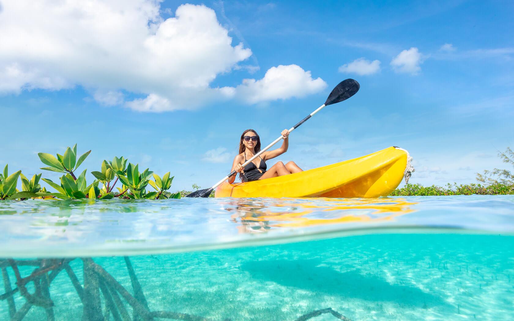 woman kiyaking