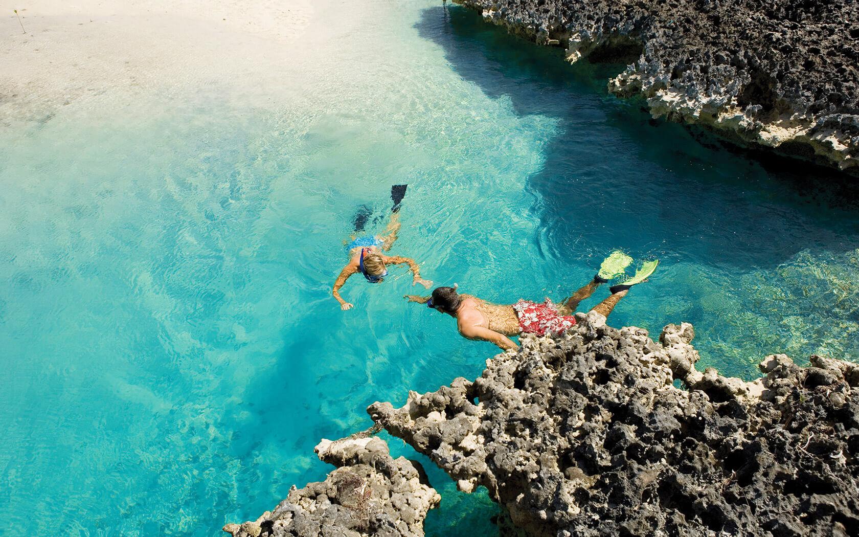 couple snorkeling