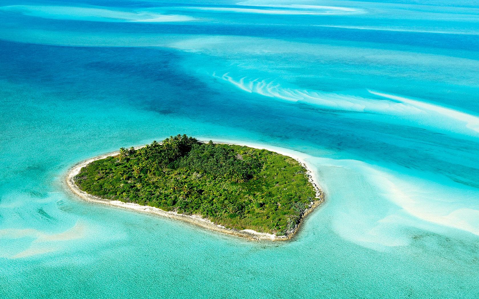 aerial view of an island