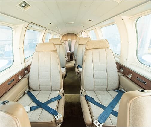 inside of small airplane