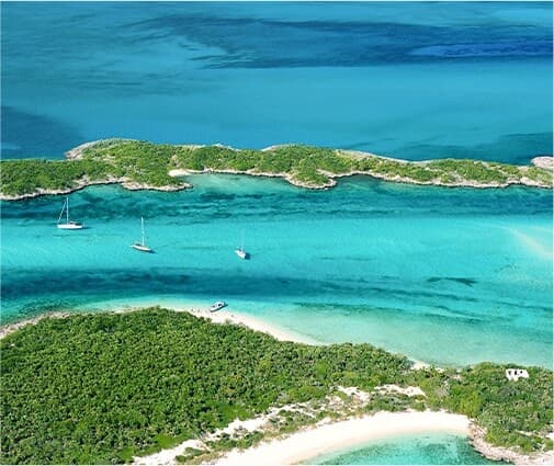 aerial view of islands and water