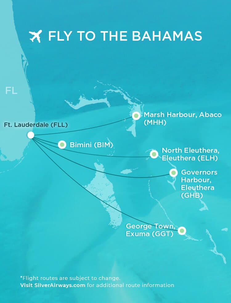 Fly to the Bahamas - Map of Flight Destinations